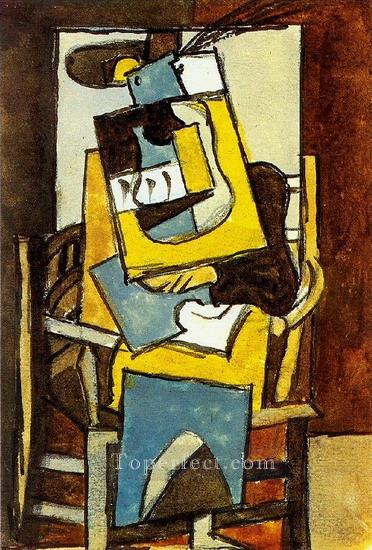 Woman in a Feathered Hat 1919 cubist Pablo Picasso Oil Paintings